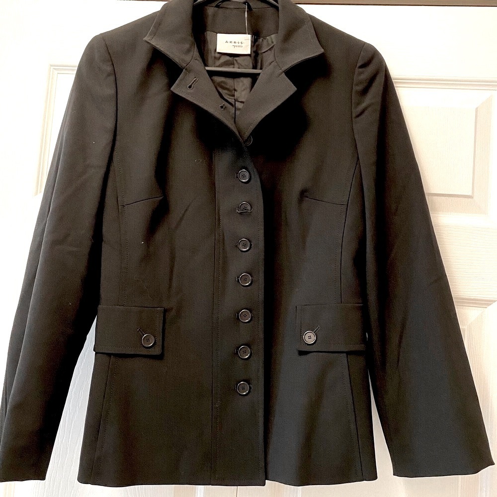 Akris Punto 8 Button 2 Pocket Wool Blazer Coat Women's Size 6